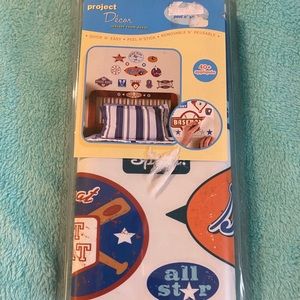 Peel & stick wall decor sports themed